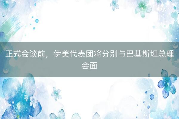 正式会谈前，伊美代表团将分别与巴基斯坦总理会面
