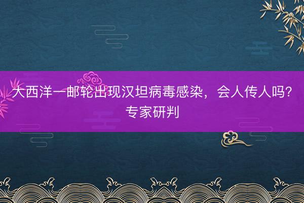 大西洋一邮轮出现汉坦病毒感染，会人传人吗？专家研判