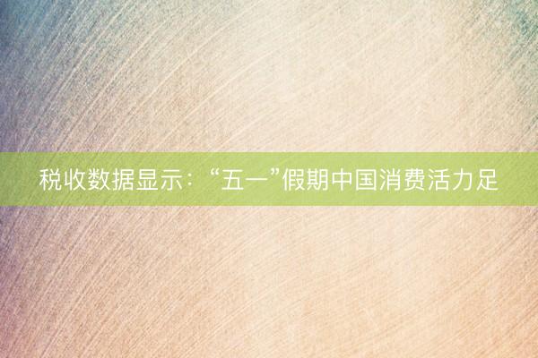 税收数据显示：“五一”假期中国消费活力足