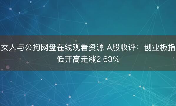 女人与公拘网盘在线观看资源 A股收评:创业板指低开高走涨2.63%