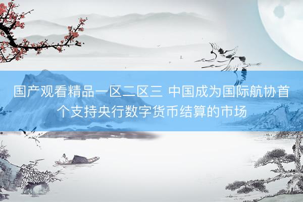 国产观看精品一区二区三 中国成为国际航协首个支持央行数字货币结算的市场