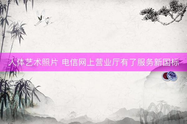 人体艺术照片 电信网上营业厅有了服务新国标