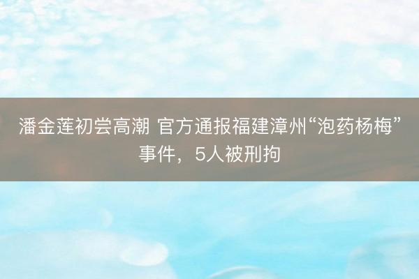 潘金莲初尝高潮 官方通报福建漳州“泡药杨梅”事件，5人被刑拘