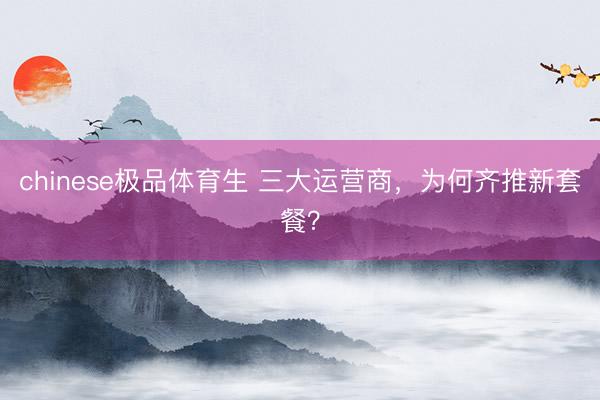 chinese极品体育生 三大运营商，为何齐推新套餐？