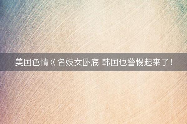 美国色情巜名妓女卧底 韩国也警惕起来了！