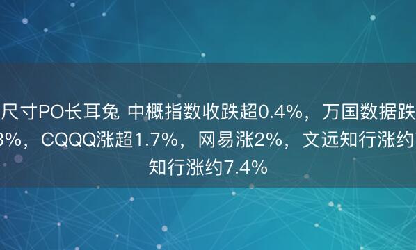 尺寸PO长耳兔 中概指数收跌超0.4%,万国数据跌约9.3%,CQQQ涨超1.7%,网易涨2%,文远知行涨约7.4%