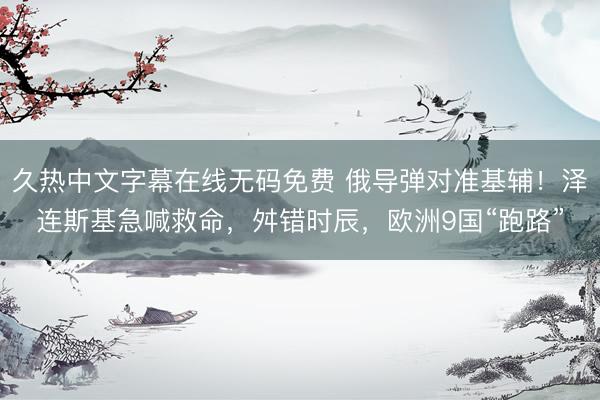 久热中文字幕在线无码免费 俄导弹对准基辅！泽连斯基急喊救命，舛错时辰，欧洲9国“跑路”