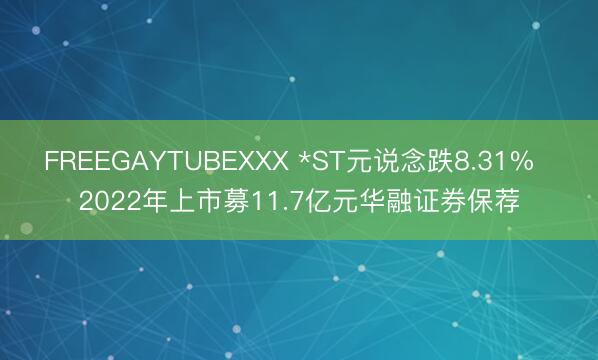 FREEGAYTUBEXXX *ST元说念跌8.31%  2022年上市募11.7亿元华融证券保荐