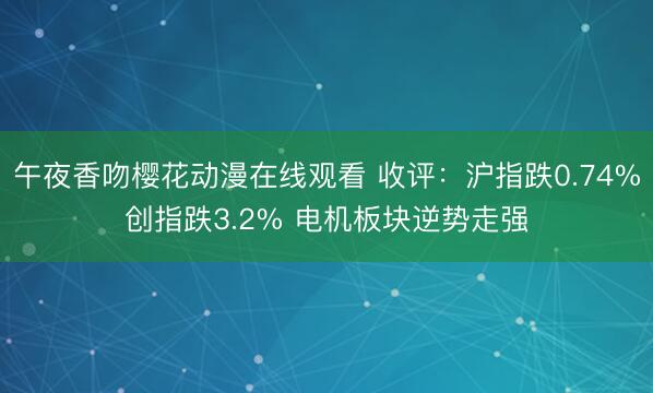午夜香吻樱花动漫在线观看 收评：沪指跌0.74%创指跌3.2% 电机板块逆势走强