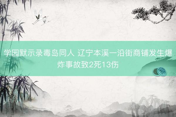 学园默示录毒岛同人 辽宁本溪一沿街商铺发生爆炸事故致2死13伤