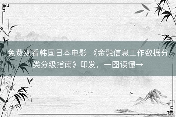 免费观看韩国日本电影 《金融信息工作数据分类分级指南》印发，一图读懂→