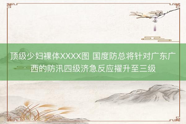 顶级少妇裸体XXXX图 国度防总将针对广东广西的防汛四级济急反应擢升至三级