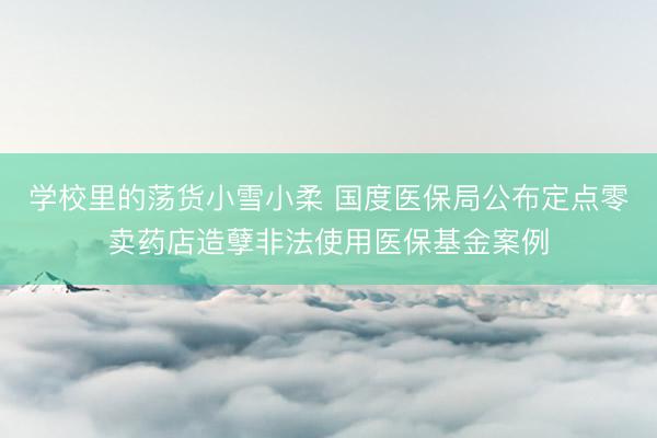 学校里的荡货小雪小柔 国度医保局公布定点零卖药店造孽非法使用医保基金案例