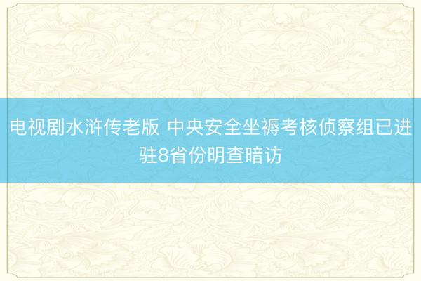 电视剧水浒传老版 中央安全坐褥考核侦察组已进驻8省份明查暗访