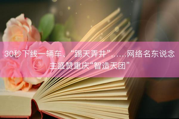 30秒下线一辆车、“踢天弄井”……网络名东说念主盛赞重庆“智造天团”