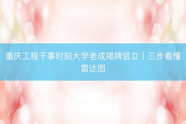 重庆工程干事时刻大学老成揭牌竖立｜三步看懂雷达图